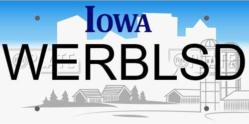 WERBLSD Iowa License Plate