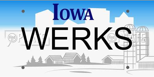 WERKS Iowa License Plate