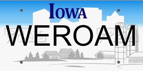 WEROAM Iowa License Plate
