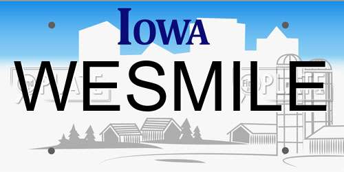 WESMILE Iowa License Plate