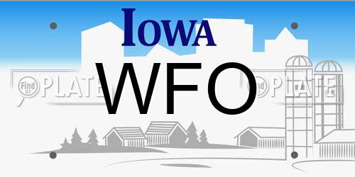 WFO Iowa License Plate