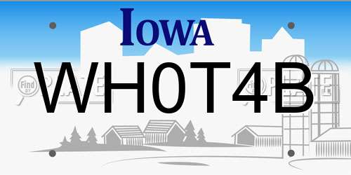 WH0T4B Iowa License Plate