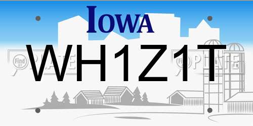 WH1Z1T Iowa License Plate