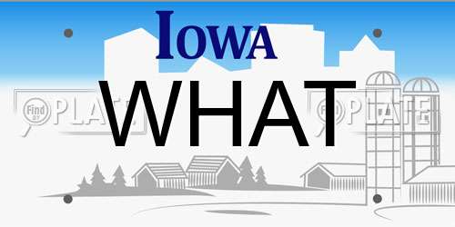 WHAT Iowa License Plate