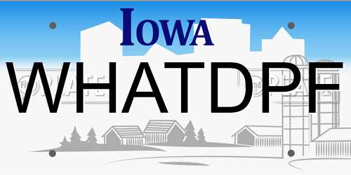 WHATDPF Iowa License Plate