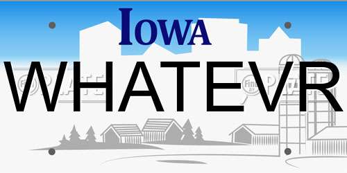 WHATEVR Iowa License Plate