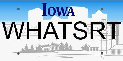 WHATSRT Iowa License Plate