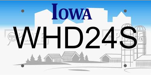 WHD24S Iowa License Plate