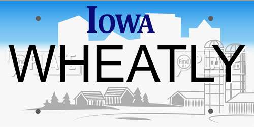 WHEATLY Iowa License Plate