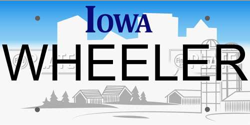WHEELER Iowa License Plate