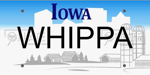 WHIPPA Iowa License Plate