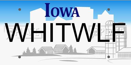 WHITWLF Iowa License Plate
