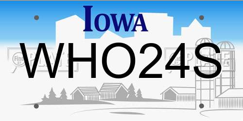 WHO24S Iowa License Plate