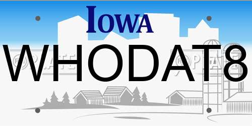 WHODAT8 Iowa License Plate