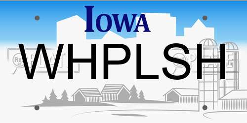WHPLSH Iowa License Plate