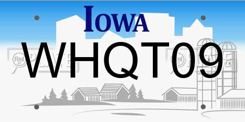 WHQT09 Iowa License Plate