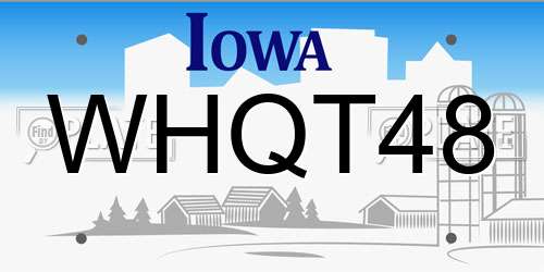 WHQT48 Iowa License Plate