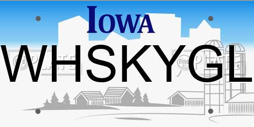 WHSKYGL Iowa License Plate