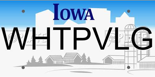 WHTPVLG Iowa License Plate