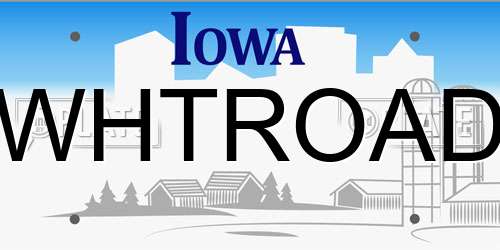 WHTROAD Iowa License Plate