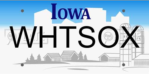 WHTSOX Iowa License Plate