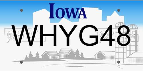 WHYG48 Iowa License Plate
