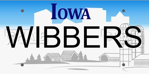 WIBBERS Iowa License Plate