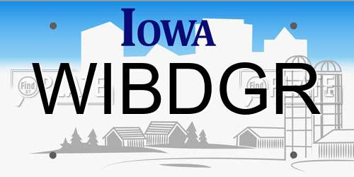 WIBDGR Iowa License Plate