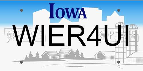 WIER4UI Iowa License Plate