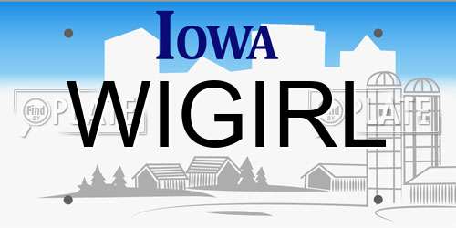 WIGIRL Iowa License Plate