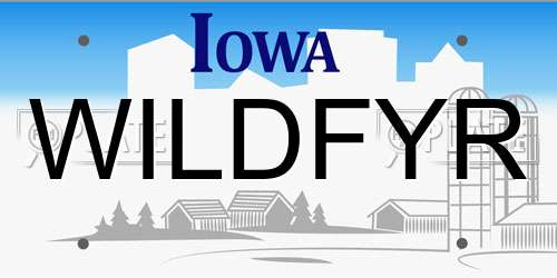 WILDFYR Iowa License Plate
