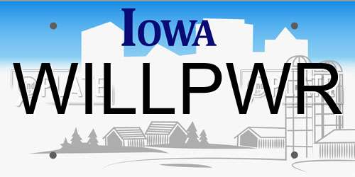 WILLPWR Iowa License Plate