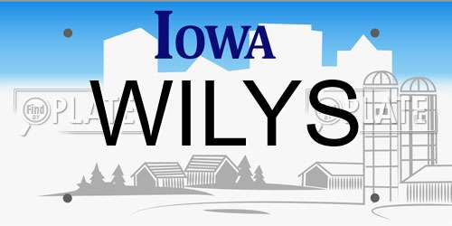 WILYS Iowa License Plate