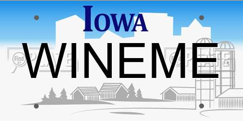 WINEME Iowa License Plate