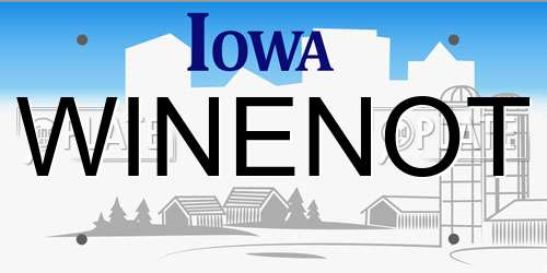 WINENOT Iowa License Plate