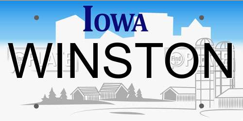 WINSTON Iowa License Plate