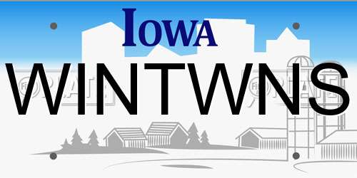 WINTWNS Iowa License Plate