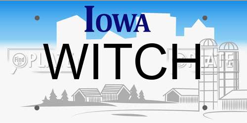 WITCH Iowa License Plate