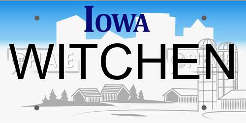 WITCHEN Iowa License Plate