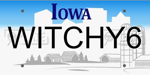 WITCHY6 Iowa License Plate