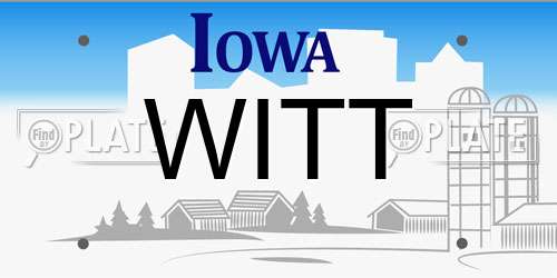 WITT Iowa License Plate