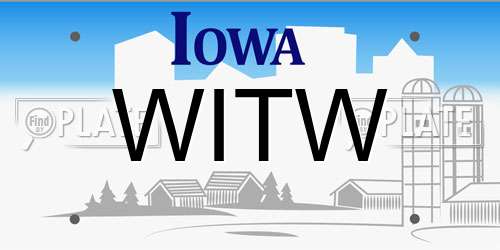 WITW Iowa License Plate