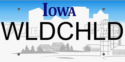 WLDCHLD Iowa License Plate