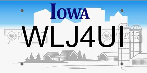 WLJ4UI Iowa License Plate
