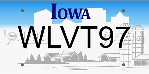 WLVT97 Iowa License Plate