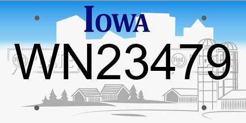 WN23479 Iowa License Plate
