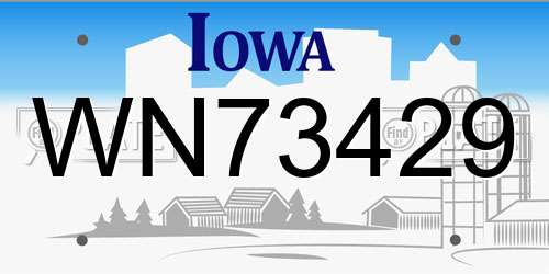 WN73429 Iowa License Plate