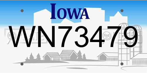 WN73479 Iowa License Plate