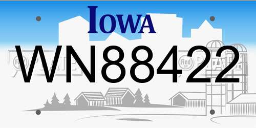 WN88422 Iowa License Plate