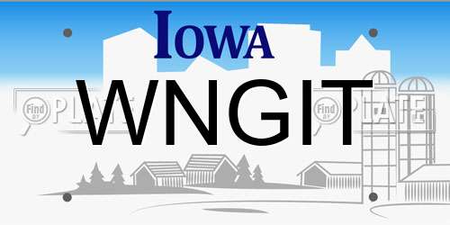 WNGIT Iowa License Plate